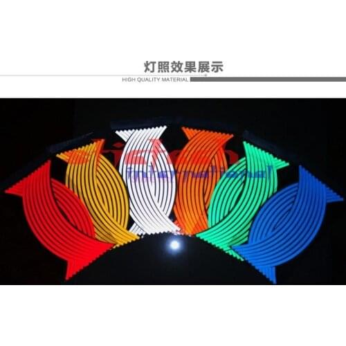 By DHL or Fedex 200pcs 16 Strips Bike Car Motorcycle Wheel Tire Rim Stickers And Decals Decoration Stickers17" 18"