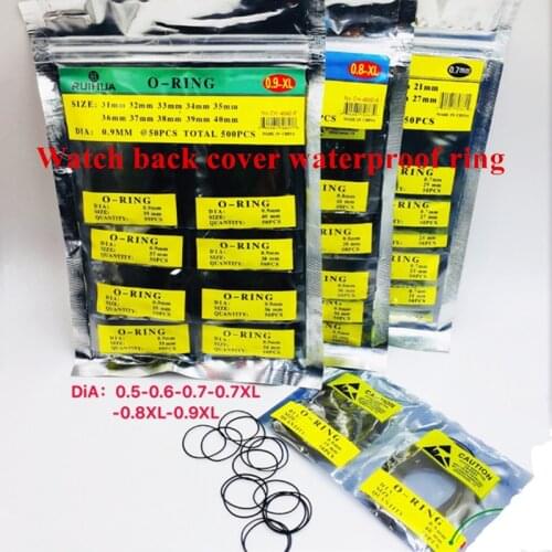 500-900Pcs Watch accessories Watch waterproof ring Watch seal ring /Watch rubber seal ring / Watch back cover waterproof ring