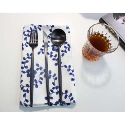 Linen/ Cotton Napkins 50x65cm GreenFlowerPorcelain Dishtowel Kitchen Towel Cleaning Cloth Tea Towel Ultra durable Napkins
