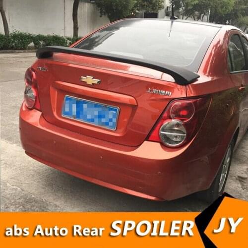 For Chevrolet Aveo Spoiler 2011-2013 Aveo spoiler High Quality ABS Material Car Rear Wing Primer Color Rear Spoiler