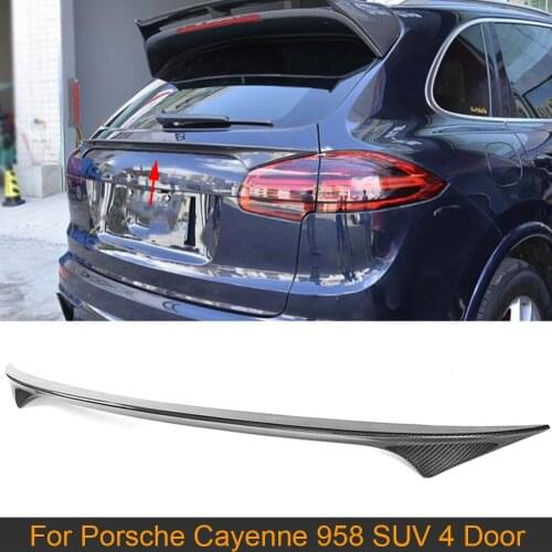 Carbon Fiber Car Rear Middle Spoiler Wing for Porsche Cayenne 958 SUV 4 Door 2015-2017 GTS S Sport Trunk Wing Spoiler Trim Stick