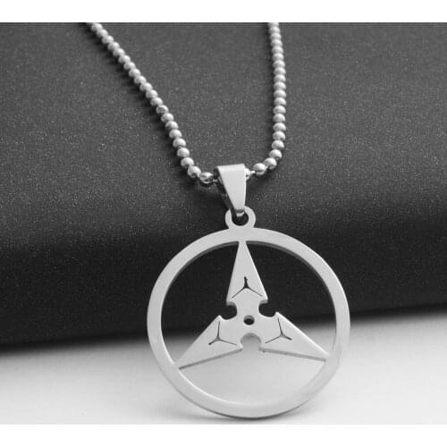 1 Stainless steel triangle dart pendant necklace geometric round triangle arrow game watch pioneer darts necklace jewelry
