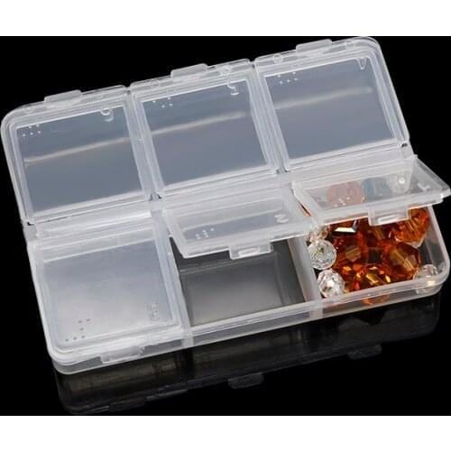 1Pcs 6 Grid Transparent Empty Storage Box Diamond Painting Plastic Tool Case Cosmetic Jewelry Accessories Home Organizer Box