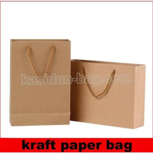 100PCS/lot) 10 SIZE available wholesale high quality 260gsm brown kraft paper bag with handles
