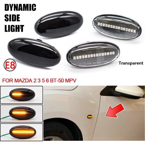 2Pcs/Lot LED Side Marker Turn Signal Light Dynamic Repeater Sequential Blinker Indicator Lamp For MAZDA 2 3 5 6 BT-50 MPV