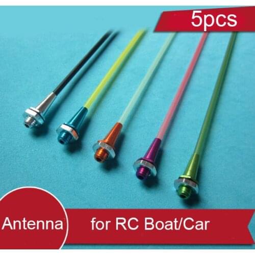 5PCS RC Boat Antenna Tube With Aluminum Alloy Antenna Base Spare Parts For RC Car/Boat Model 1.5mm