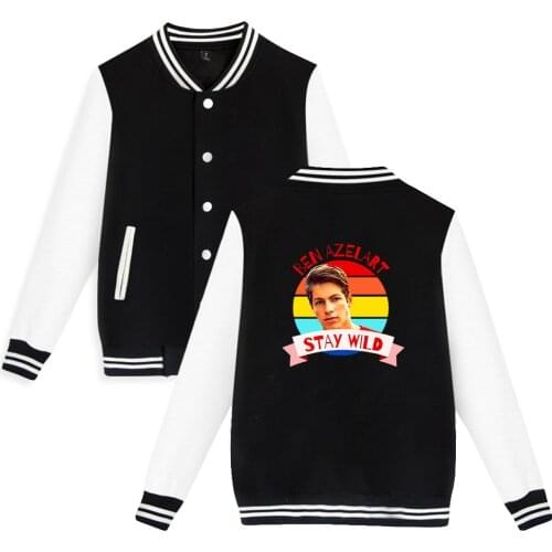 WAWNI Ben Azelart Baseball Jacket Polyester Plus Cotton Unisex Trendy Casual Baseball Fashion Print Jacket Oversized Tops 2021