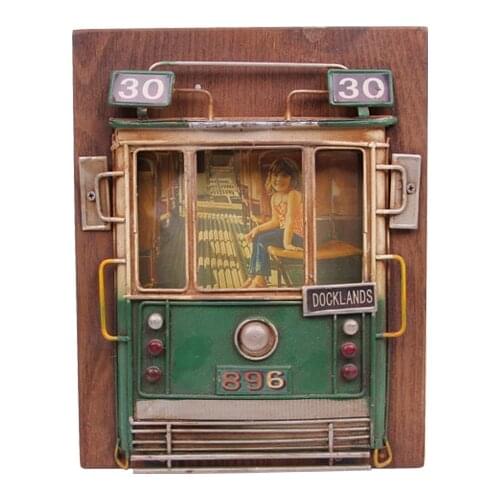 Decorative Metal Frame Green Tram Themed - Vintage Style, Gift, Trinket, photo Frame Durable and Stylish - High Quality Material