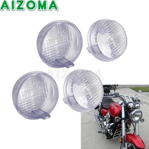 For Kawasaki Vulcan 1600 Classic Nomad Honda Cruisers Motorcycle Clear Turn Signals Indicators Light Lens Cover Front/Rear 4 PCS