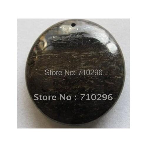Stone Jewelry Bronzite 35mm Round Natural Stone Jewelry Pendants Fit Jewelry Making