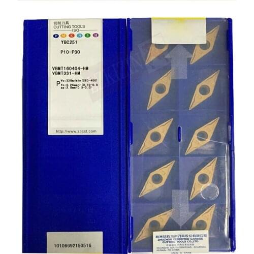10pcs Carbide Insert VBMT160404 VBMT160408 HM YBC251 YBC252 Original CNC Lathe Turning Tool Metal Cutter VBMT Blade for Steel