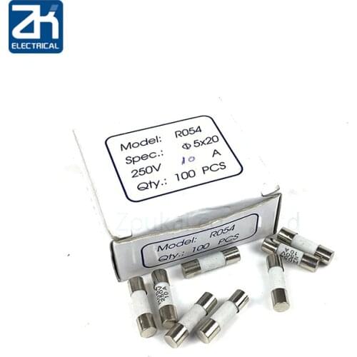 10Pcs 5*20mm Fast blow Ceramic Fuse 5x20mm 250V 0.1A 0.25A 0.5A 1A 1.5A 2A 2.5A 3A 3.15A 4A 5A 6A 6.3A 8A 10A 15A 16A 20A 25A30A
