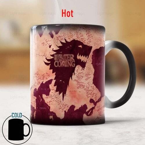 Old Map Coffee Mug 11oz Ceramic Color Changing Tea Cup 2022 New Year Gift Mug