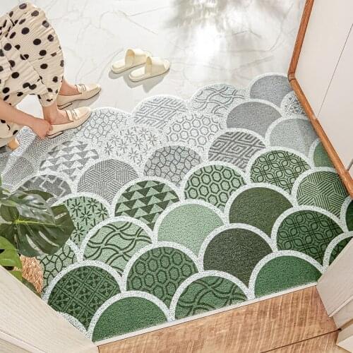 Nordic Style PVC Silk Loop Living Room Mat Kitchen Mat Bath Mat Entrance Door Mat Carpet Anti-slip Mat Custom Pattern Mat Carpet