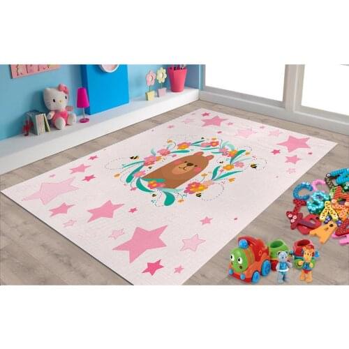 Little Teddy Bear Patterned Carpet ,Non Slip Floor Carpet,Teens Carpet,Turkish Rug