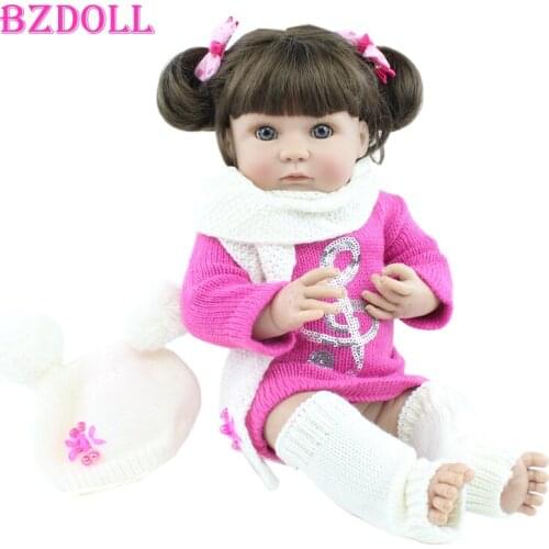 40 CM Full Silicone Body Reborn Doll Soft Touch Vinyl Mini Newborn Babies Boneca Child Bathe Toy Girl Kids Birthday Gift