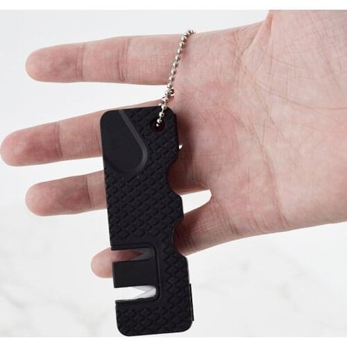 Multifunctional Ceramic Keychain Whetstone Carbide Knife Pocket Diamond Tool Scissors Sharpener