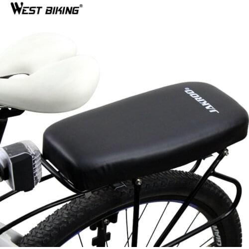 Soft PU Leather Cover Bike Back Seat Comfortable Bike Cushion Shockproof Seat Sella Cycling Bicycle Rear Saddle Bike Child Seat