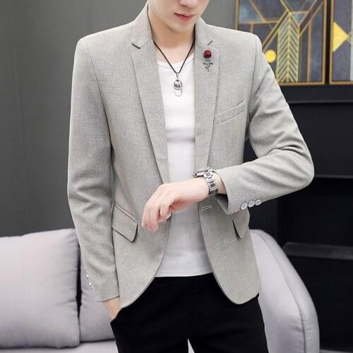 2021 New Mens Solid Color blazer Youth Casual Handsome blazer