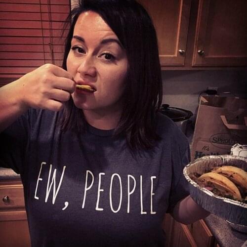 New arrivel Ew People letter print cotton t shirt for women hipster sarcasm tees shirt introvert summer tops