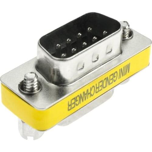 New CAN Network DB9 Male to Male 9 Pin Serial Port RS232 Adapter with Fixing Screw