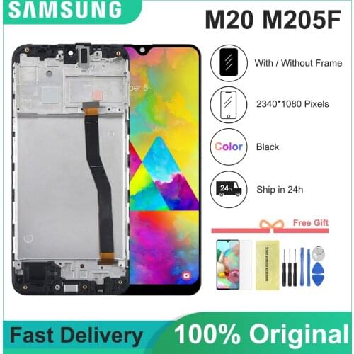 ORIGINAL 6.3'' LCD For SAMSUNG Galaxy M20 2019 SM-M205 M205F LCD Display Touch Screen Digitizer Assembly replacement parts