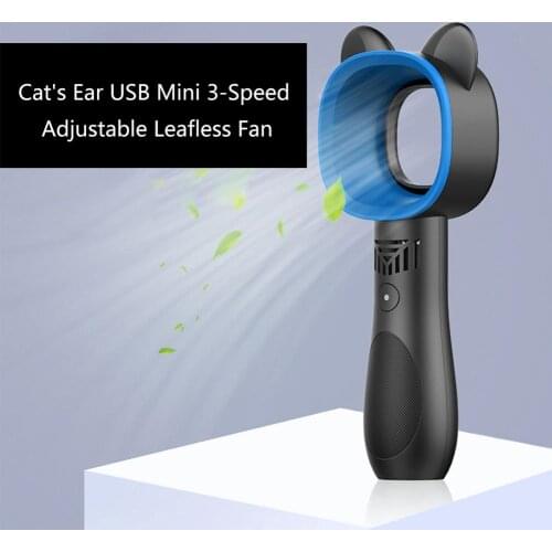 Portable Bladeless Fan Handheld USB Rechargeable Mini Cooler No Leaf Handy Cooling Fan With 3 Fan Speed Level Desktop Airflow
