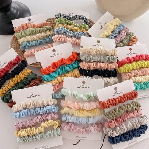 6PCS Woman Fashion Scrunchies Satin Silk Hair Ties Rope Girls Ponytail Holders Rubber Band Elastic Hairband Hair Accessories