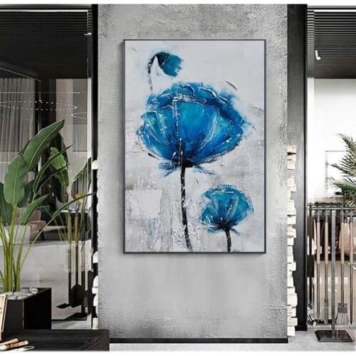 Nordic art handpainted Scandinavian Flower Canvas Art flower Painting Decoration Picture for Living Room Home Decor Wall Poster