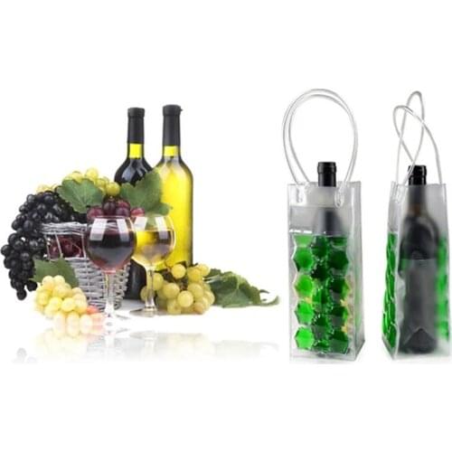 PVC Wine Bottle Freezer Bag Champagne Chiller Cooler Bag Ice Cooling Gel Holder Carrier Portable Liquor Ice-Cold Tools &Chillers