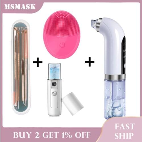 Electric Small Bubble Blackhead Remover USB Rechargeable Water Cycle Pore Acne Pimple Removal Vacuum Suction Facial Cleaner Tool