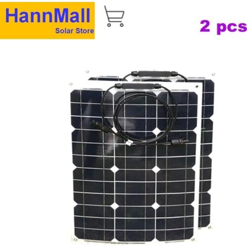HannMall High Efficiency Flexible Solar Panel 12v 35w Monocrystalline Solar Charger Battery Rv Motorhome Camping Car Caravan