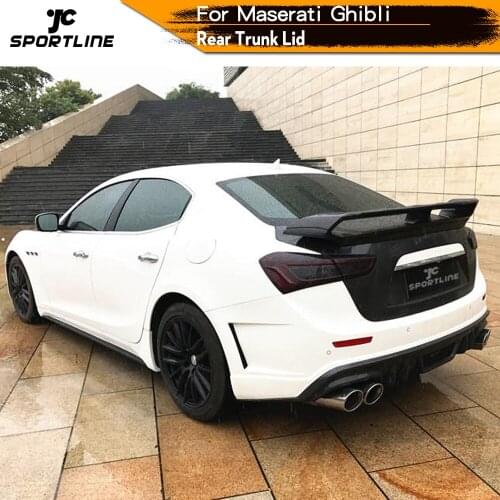 Rear Trunk Boot Lid Cover For Maserati Ghibli 2014 2015 2016 Carbon Fiber