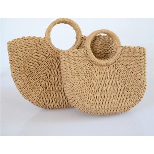 2021 New Womens Straw Woven Bag Fashion Handbag Beach Tote Holiday Top Handle Bags Leisure Purses and Handbags