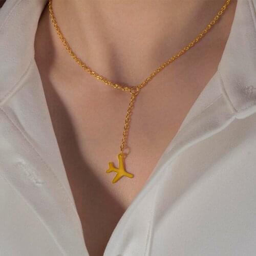 POXAM Gold Silver Colour Aircraft Necklaces For Women Bohemian Star Chokers Necklace 2020 Bijoux Collar Fashion Jewelry Party