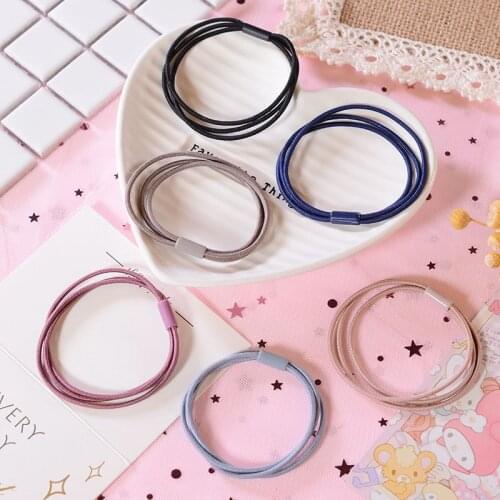 1/6Pcs/Set Kid Fashion Solid Headband For Sweet Cute Girls Elastic Hair Bands Simple Ponytail Students Headwear Hair Accessories