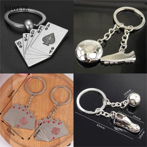1pcs Fashion Creative Stylish Poker Key Chain 10 J Q K A Metal Alloy Keychain Versatile Key Ring