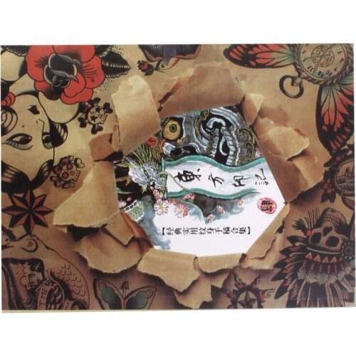 108 Page Colorful Skull Animal Beauty Design Tattoo Book Sheet Drawing Tool