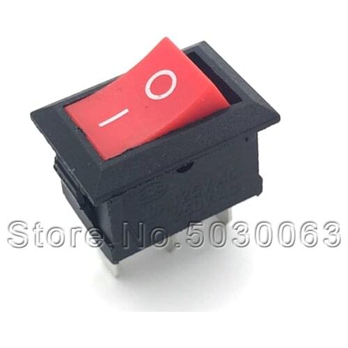 20pcs/lot 15*21MM Black/Red Head KCD1-101 6A/250V 10A/125V rocker Switch Copper pin Button Switch