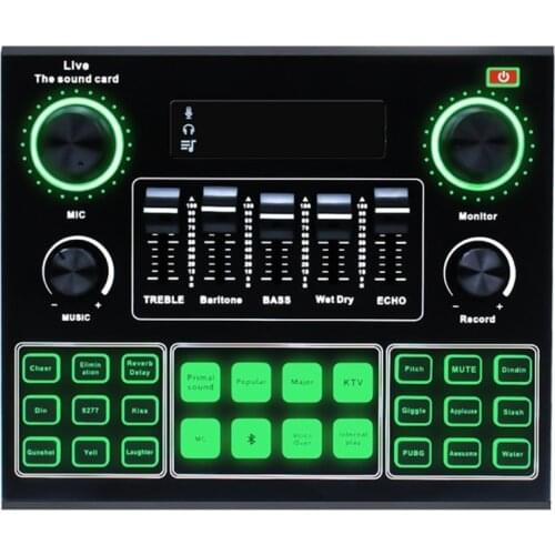 2021 New V9 Bluetooth Sound Card USB Headset Microphone Webcast Live Streaming Sound Card Phone Computer Singing Sound Card