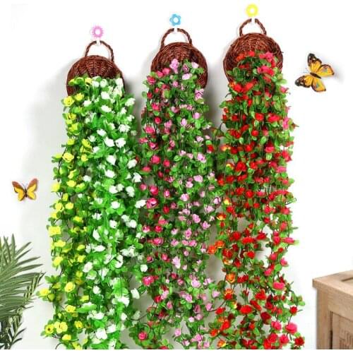 230cm Artificial Flower Vine Orchids Flower String Handmade Hanging Garland Wedding Party Home Wall DIY Decoration Supplies 2021