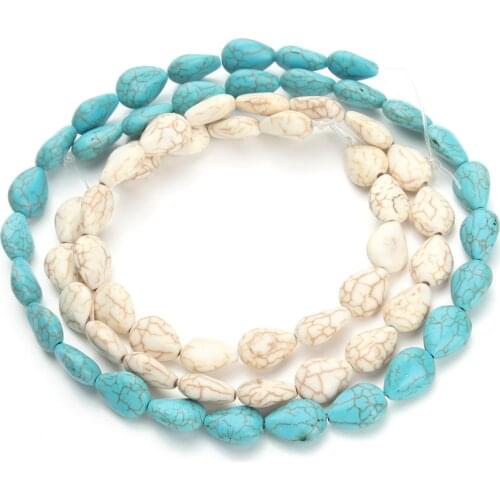 28pcs 10*14mm Water Drop Nut Blue White Seed Beads Created Beads Loose Stone DIY Accessories Handmade Jewelry Making F1284