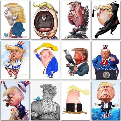 5D DIY Diamond Painting home decor star Funny trump cartoon Full Square&Round Diamond embroidery Cross stitch Diamond mosaic ar