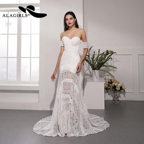 Alagirls 2020 New Arrival Elegant Trumpet Evening Dress Sweetheart Lace Evening Gown Cut-Out Party dress Sexy Prom Dresses