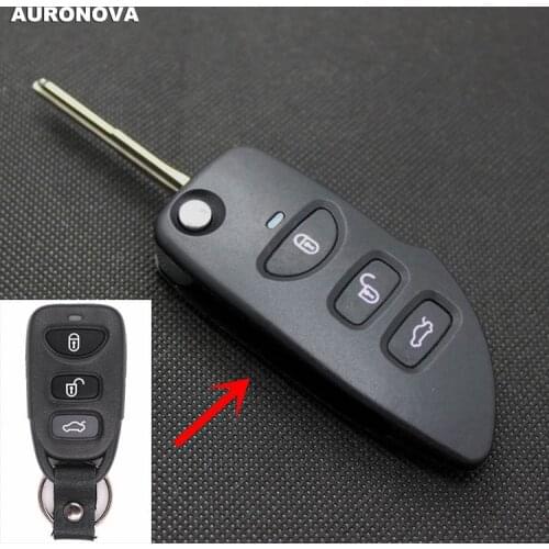 AURONOVA New Upgrade Folding Key Shell for Kia Cerato 3+1 Back Buttons Remote Car Key Case DIY With Uncut Blade