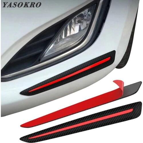Carbon Fiber Car Bumper Scuff Protector Anti-Scratch Strips Sticker Auto Body Protector Valance Chin Car Styling Rubber Strip