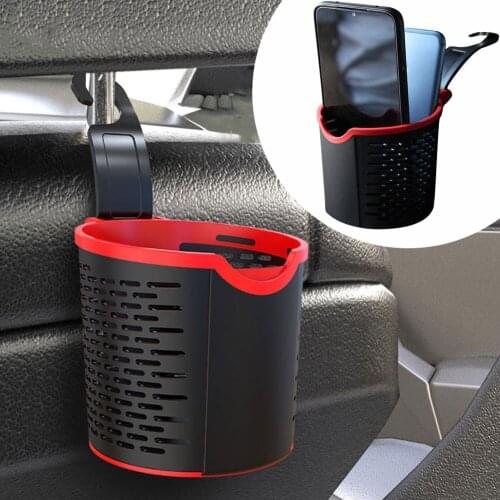 Auto Car Cup Holder Seat Back Hook Organize Storage Basket Phone Holder Universal Car Accessories Interior PVC Organizer Box