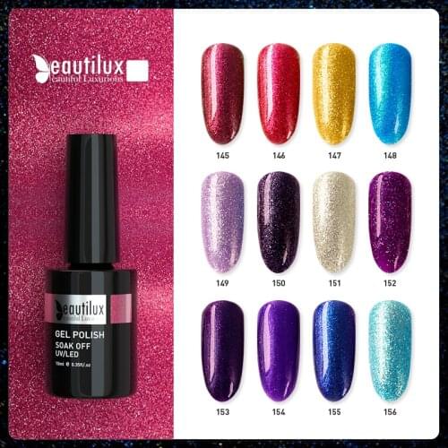 Beautilux Nail Gel Polish Elegant Winter Gloss Sparkling Nails Gel Varnish Soak Off UV LED Permanent Nail Polish Lacquer 10ml