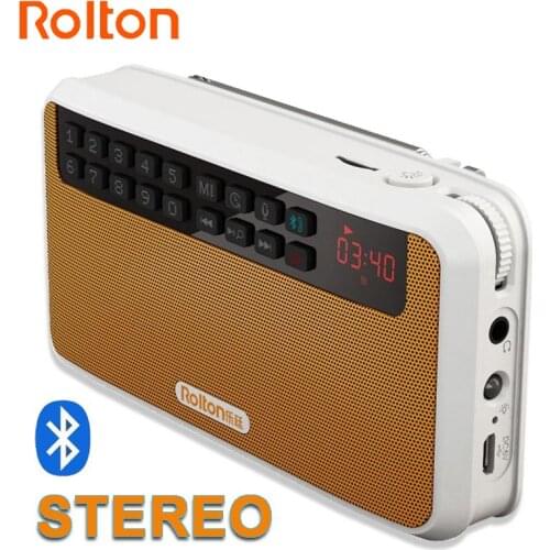 Rolton E500 Wireless Bluetooth Speaker Mini 2.1 HIFI Stereo Subwoofer speaker Support TF Card/FM/hands Free With LED Flashlight