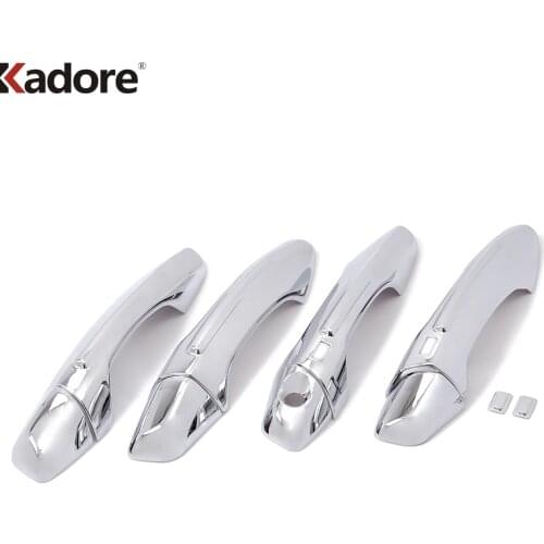 Side Door Handle Cover Trim For Hyundai Santa Fe IX45 SUV 2013 2014 2015 ABS Chrome Door Decoration Frame Trims Car Styling LHD